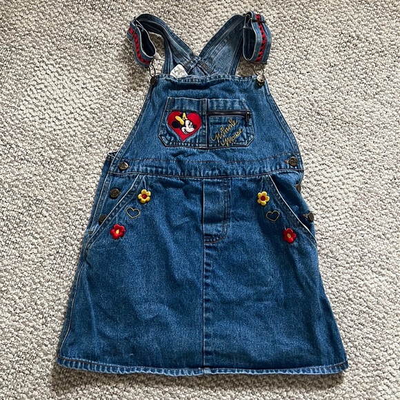 Vintage Minnie Mouse Denim Jumper 6X - Picture 1 of 13